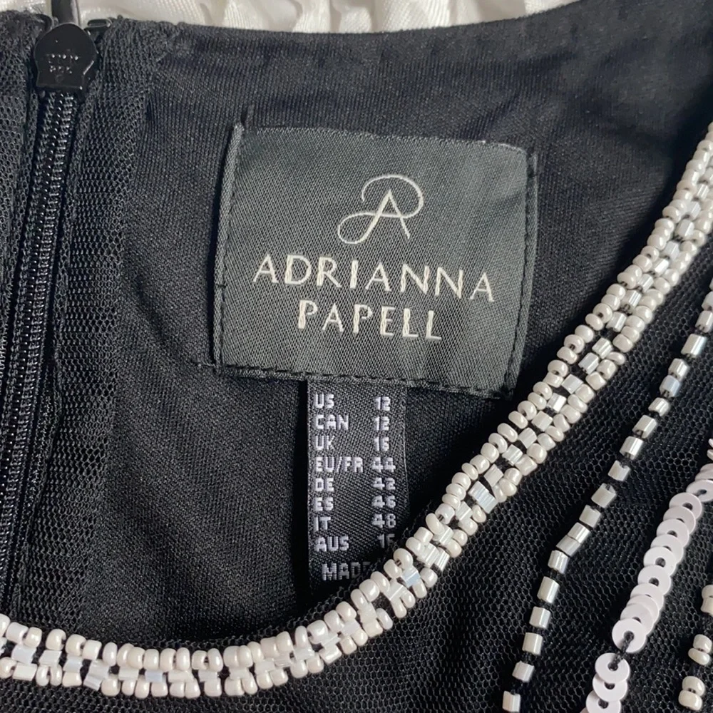 . Adrianna Papell beaded cocktail dress size 12 - Picture 7 of 8